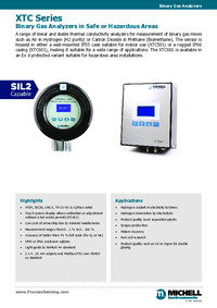 Thumbnail of document Data Sheet - XTC501 Thermal Conductivity Analyzer